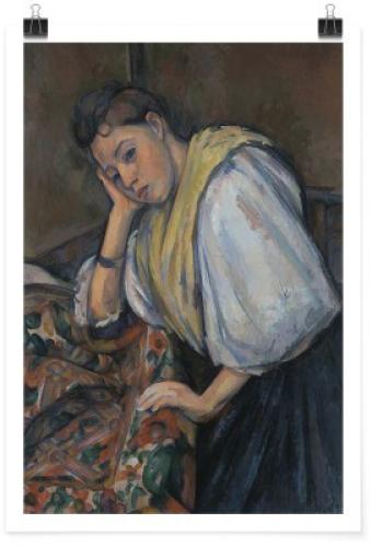 Young Italian Woman at a Table, Cezanne Paul, Διάσημοι ζωγράφοι, 20 x 30 εκ. Χαρτί | TRISOLV POSTER PAPER PRIME 200 GLOSSY