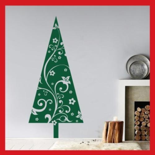 Χριστουγεννιάτικο Δέντρο τρίγωνο, Χριστουγεννιάτικα, Αυτοκόλλητα βιτρίνας, 26 x 59 εκ.