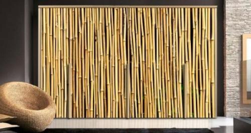 Φόντο από μπαμπού, Φόντο - Τοίχοι, Αυτοκόλλητα ντουλάπας, 120 x 82 εκ.