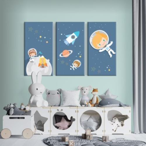 Μικροί αστροναύτες, Παιδικά, Multipanel, 120 x 75 εκ.