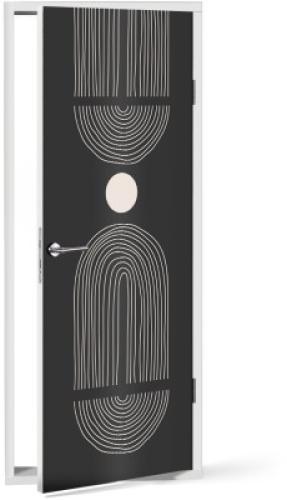 Σκουρόχρωμη σύνθεση, Line Art, Αυτοκόλλητα πόρτας, 60 x 170 εκ.