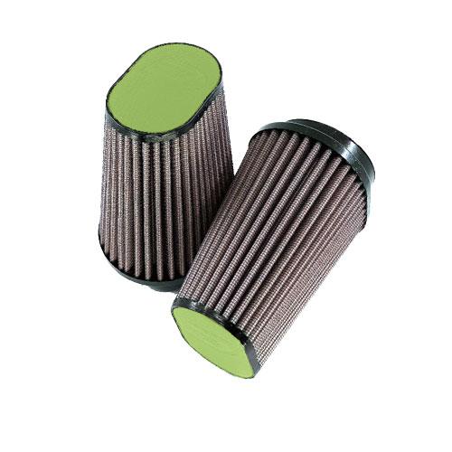 DNA Oval , Clamp On 62mm Inlet Air Filter for BMW R9T ONLY (14-20) Leather Top Filter Special Oval Leather Top Various Colors, Set of Two (DNA Filters - OV-6200-125-R9T-L-GR_SET Green)