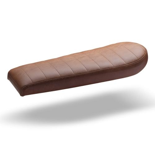 C-Racer Universal Scrambsadle Scrambler Seat ABS Plastic Material, 40 mm Seat Foam Thickness (C Racer - CRR-0049-034 Brown Chevron Stitching Type Red Thread Color)