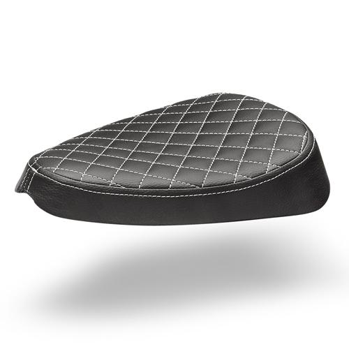 C-Racer Universal Solo Saddle Bobber seat - Medium ABS Plastic Material, 20 mm Seat Foam Thickness (C Racer - CRR-0042-064 Dark Brown Chevron Stitching Type Red Thread Color)