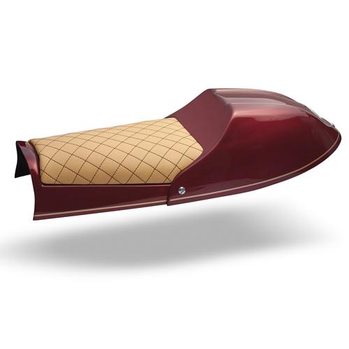 C- Racer BMW R45/75/80/100 twin shock BMW Café Racer seat SCRBMWR.1 ABS Plastic Material (C Racer - CRR-0090-034 Brown Chevron Stitching Type Red Thread Color)