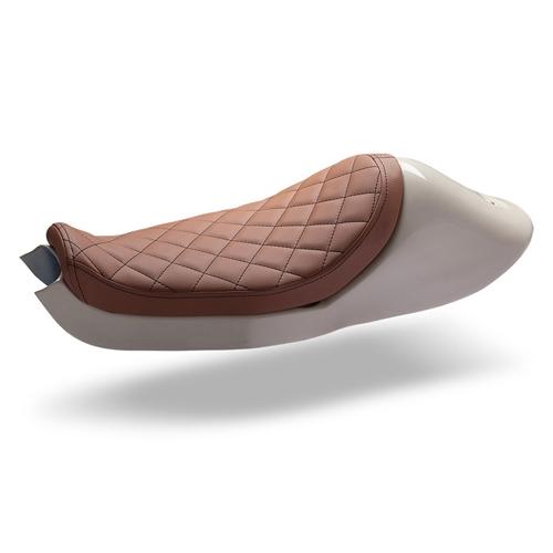 C-Racer Harley-Davidson Sportster Café Racer seat ABS Plastic Material, 20 mm Seat Foam Thickness (C Racer - CRR-0053-039 Brown Line Stitching Type Brown Thread Color)
