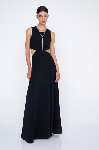 Φόρεμα μακρύ με cut-out Black