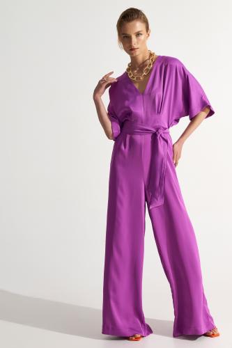 Ολόσωμη φόρμα σατέν όψη Purple