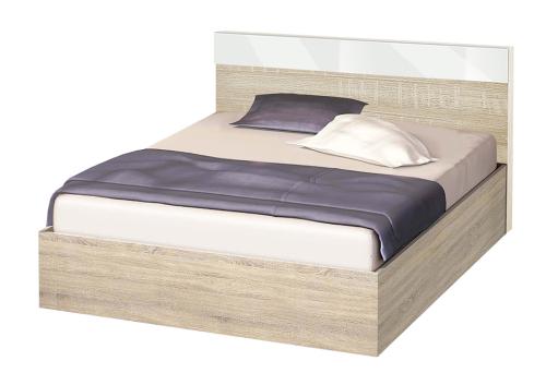 Κρεβάτι ημίδιπλο 120/190 Σόνομα με λευκό γυαλιστερό, Δήμητρα High, με Δώρο Στρώμα, 194x90x124 εκ., Genomax
