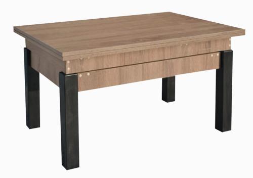 Τραπέζι κουζίνας ξύλινο Sezam Sonoma σκούρο/μαύρο, 60-120/90/52 εκ., Genomax