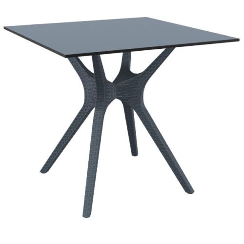 Τραπέζι Ibiza, 80/80/75 cm., Genomax - Ανθρακί