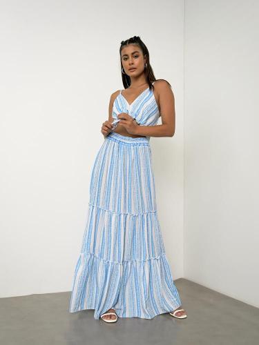 Φόρεμα Με Aztec Μοτίβο Γαλάζιο - Nuhuati