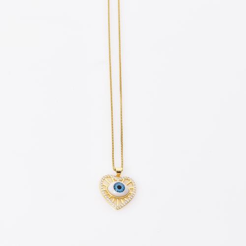 DION SHOP NECKLACE WITH HEART EYE - D2352