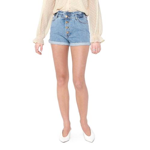 CUBA LIFE PAPERBAG DENIM SHORTS WOMEN ONLY