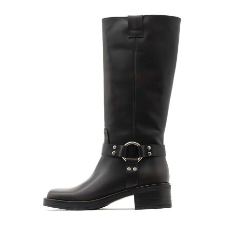 LEATHER MID HEEL BOOTS WOMEN DEBUTTO DONNA
