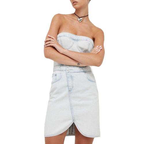 STRAPLESS DENIM DRESS WOMEN KARL LAGERFELD