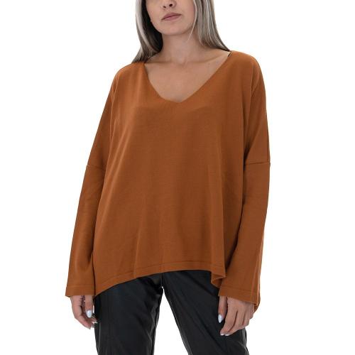 KNIT V NECK LONGSLEEVE BLOUSE WOMEN MY T WEARABLES