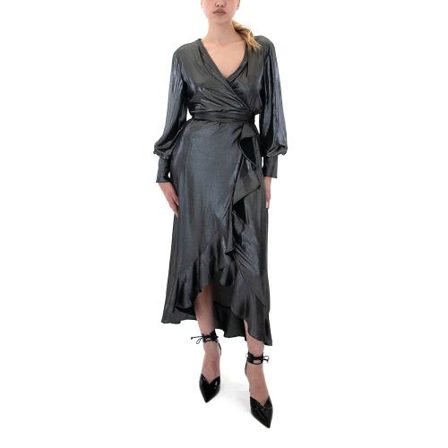 LONGSLEEVE RUFFLES WRAP LONG DRESS WOMEN KRAMMA