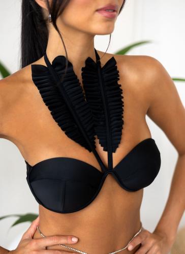 Bikini Set με frilled βολάν - Μαύρο