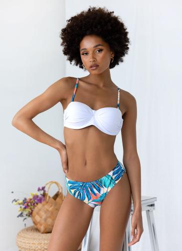 Bikini Set με print φύλλα - Λευκό