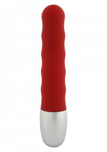 7 CREATIONS - DISCRETION RIBBED VIBRATOR RED Red