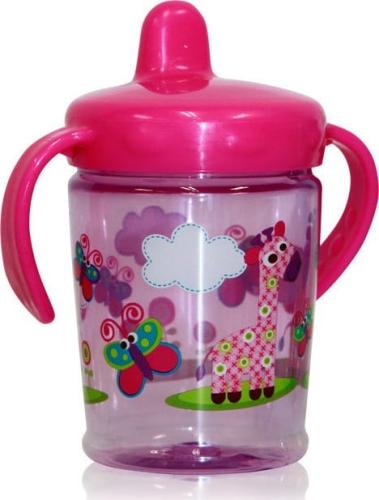 Lorelli Μπουκαλάκι εκμάθησης με λαβές 270ml Hard Spout Zoo Pink 1023035