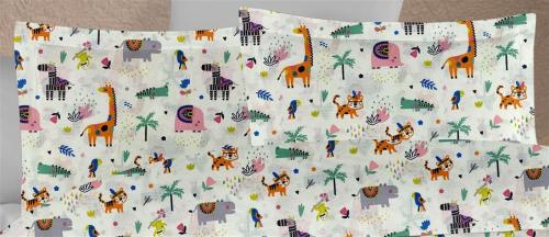 ΜΑΞΙΛΑΡΟΘΗΚΗ ΕΜΠΡΙΜΕ kids Zoo 556 50X70 White-Multi 100% Cotton