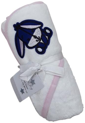 Beboulino Βρεφική Hooded Μπουρνουζοπετσέτα 75x75cm Blue Rabbit White Pink Fr 70203551108 Pink