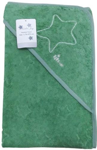 Beboulino Βρεφική Hooded Μπουρνουζοπετσέτα 75x75cm Star Green Fr 70203450002 Green