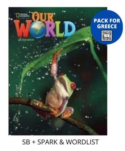 OUR WORLD 1 PACK FOR GREECE (SB + SPARK + WORDLIST) BRIT. ED 2ND ED