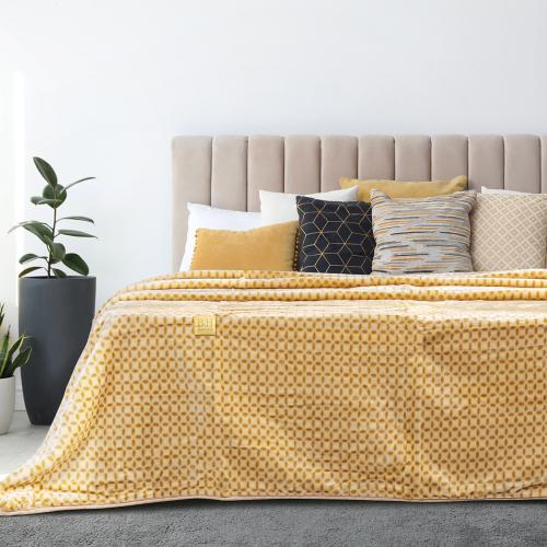 Κουβέρτα μονόχρωμη υπέρδιπλη Art 11000 σε 6 αποχρώσεις 220x240 Beauty Home Κίτρινο