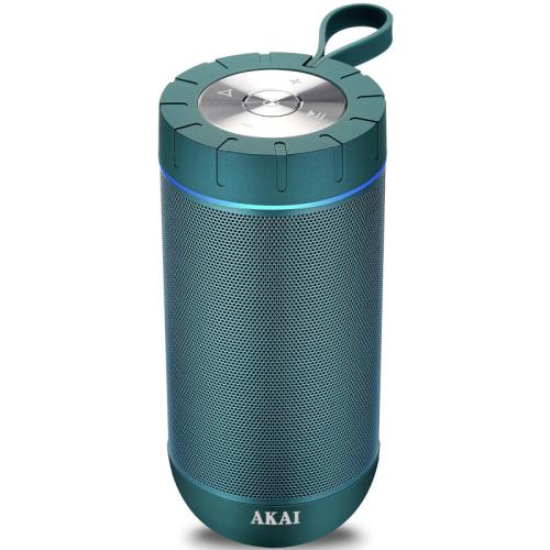 Akai ABTSW-60 Τιρκουάζ φορητό αδιάβροχο ηχείο Bluetooth με ύφασμα, AWS, Aux-In και handsfree-20W RMS