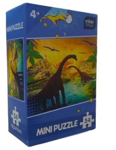 Puzzle Mini 54τμχ Dinosaur Interdruk Blue 5902277265098