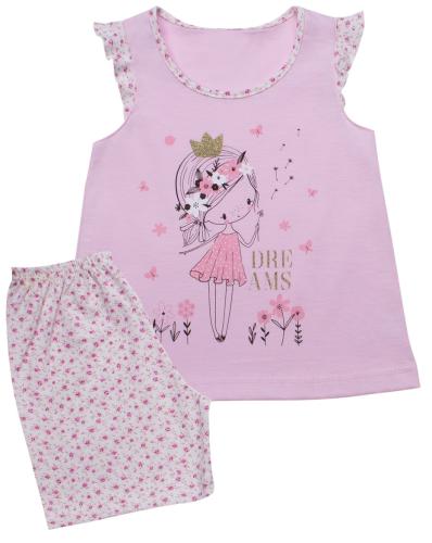 Παιδική Κοντομάνικη Πυτζάμα Minerva Princess Dreams Ροζ 90-61781-157 Ροζ