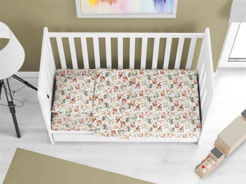 ΚΑΤΩΣΕΝΤΟΝΟ ΜΕ ΛΑΣΤΙΧΟ bebe Dino 515 0,70X1,40X0,15 Beige Cotton 100%