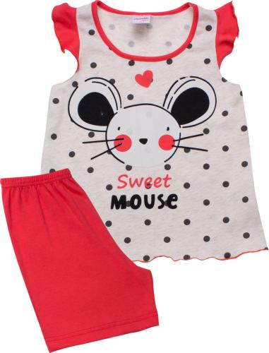 Αμάνικη Παιδική Πυτζάμα Minerva Sweet Mouse Εκρού-Μαύρο DOTS 90-61785-630 Έκρου-Μαύρο