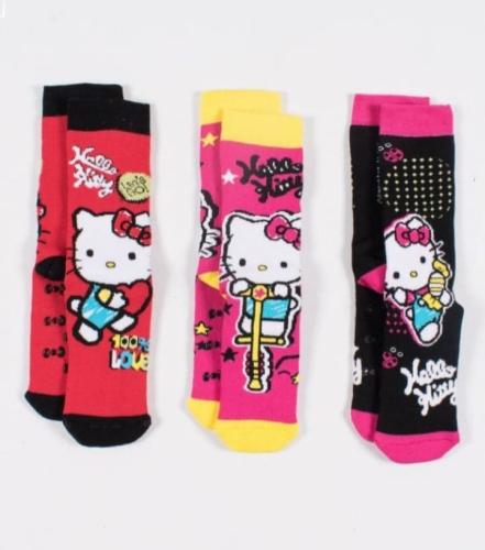 Παιδικές Κάλτσες με Τάπες Disney Hello Kitty Σετ 3 Τεμάχια All Colors