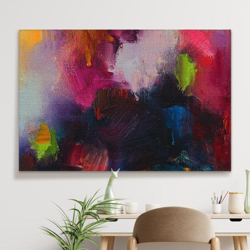 Πίνακας σε Καμβά, Abstract Oil Colorful