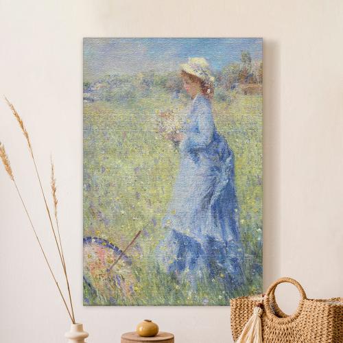 Πίνακας σε Καμβά, Renoir - Woman collect flowers