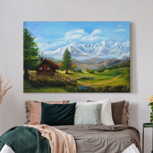 Πίνακας σε Καμβά, House In The Mountains