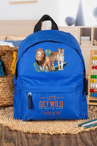 Σχολική Τσάντα Πλάτης Νηπιαγωγείου σε Μπλε Χρώμα, Animals
