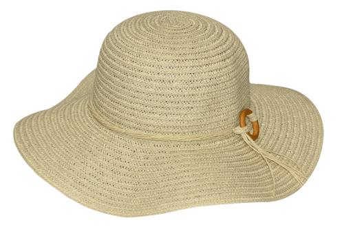 Floppy καπέλο με ξύλινη διακόσμηση ΦΥΣΙΚΟ