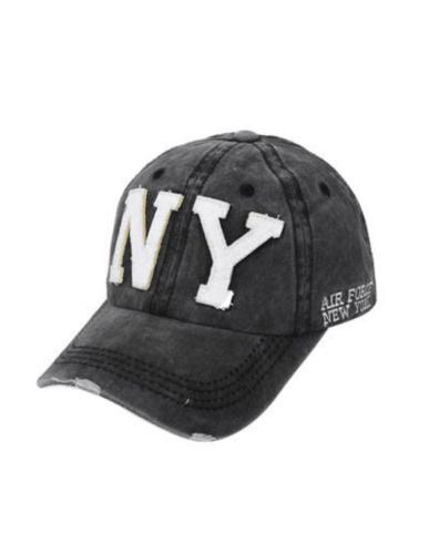 Καπέλο Jockey πετροπλυμένο NY σε γκρι σκούρο χρώμα