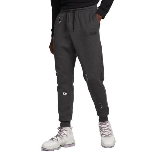 Nike LeBron Fleece Ανδρικό Παντελόνι Φόρμας DQ6145-032 BLACK HEATHER/BLACK