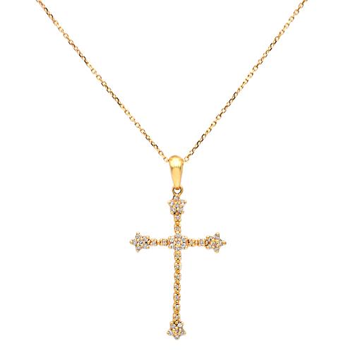 Χρυσός σταυρός με διαμάντια - M315718