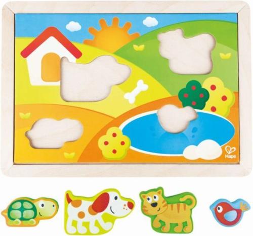 Hape Pepe & Friends Ξύλινο Πάζλ 3 σε 1 Sunny Valley (E1601A)