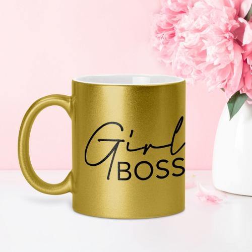 Girl Boss - GLAM Κούπα Χρυσό Glitter Glitter