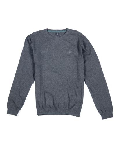 BASEHIT COTTON KNITTED SWEATER 182.BM70.91-D.GREY ML Ανθρακί