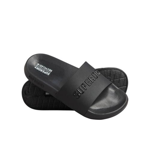 SUPERDRY CODE LOGO POOL SLIDERS WF310185A-16A Μαύρο