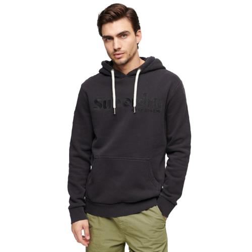 SUPERDRY TERRAIN LOGO OVERDYED HOODIE M2013017A-02A Μαύρο